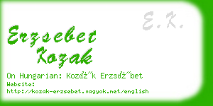 erzsebet kozak business card